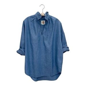 New Without Tags A Shirt Thing Penelope Denim Light Wash Blue Shirt Small $345